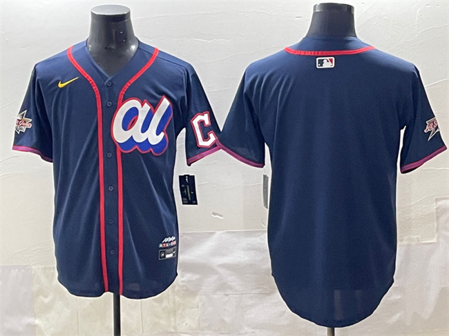 Men's American League Cleveland Guardians Blank Navy 2025 All-Star Edition Limited Stitched Baseball Jersey Men's American League Cleveland Guardians Blank Navy 2025 All-Star Edition Limited Stitched Baseball Jersey